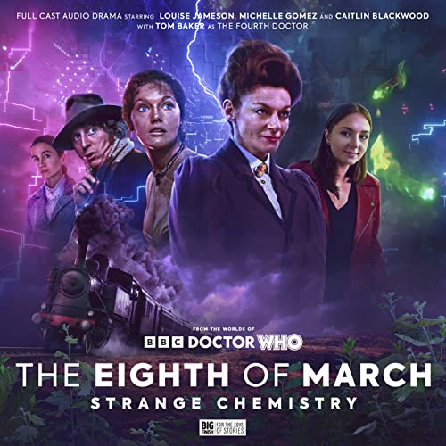 Doctor Who audio drama cover featuring four women and a man in a dark, stormy scene.