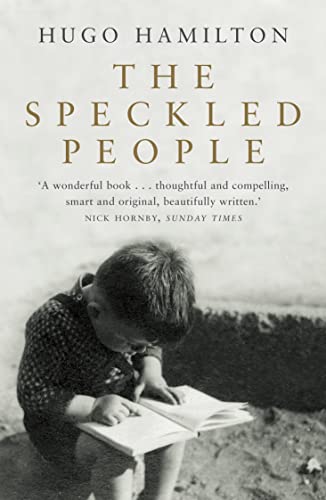 Book cover: "The Speckled People" with a boy reading.