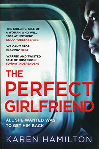Book cover: “The Perfect Girlfriend” with a woman’s profile and red text.