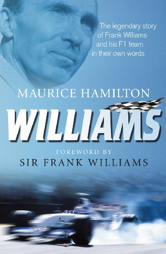 Book cover featuring Frank Williams and a Formula 1 race car.