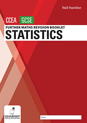 Colourful book cover with maths and statistics content for CCEA GCSE revision.