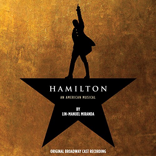 Silhouette of a man raising his hand over a black star with text.