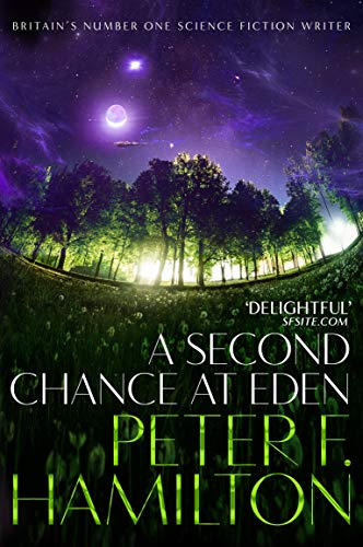 Book cover showing a forest under a starry purple sky with a glowing moon.