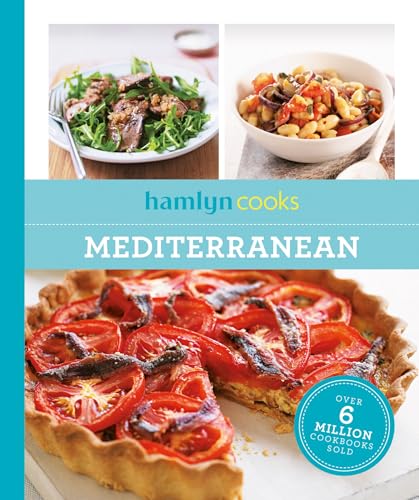 Cookbook cover featuring Mediterranean dishes: salad, beans, and tomato tart.