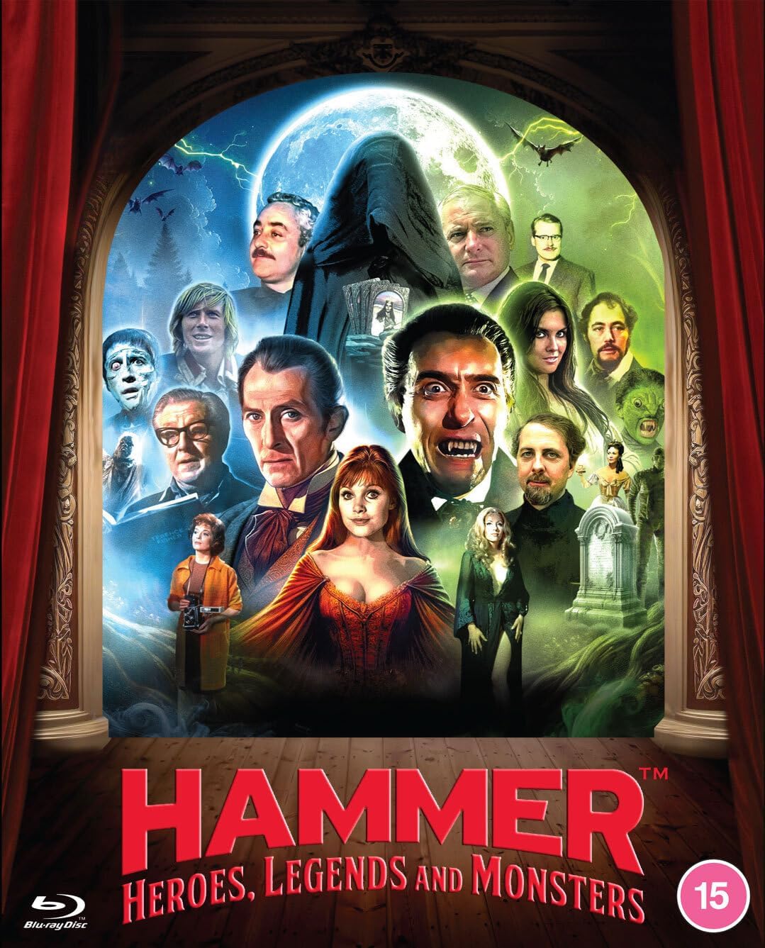 Blu-ray cover featuring a collage of classic Hammer horror film characters.