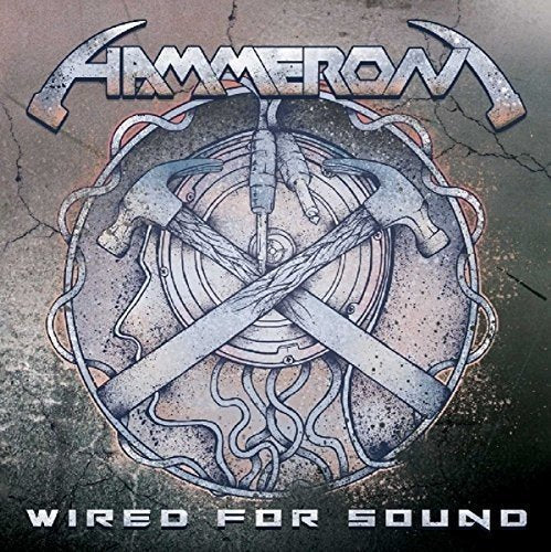 Album cover with crossed hammers and cables on cracked concrete background, titled "Hammeron".
