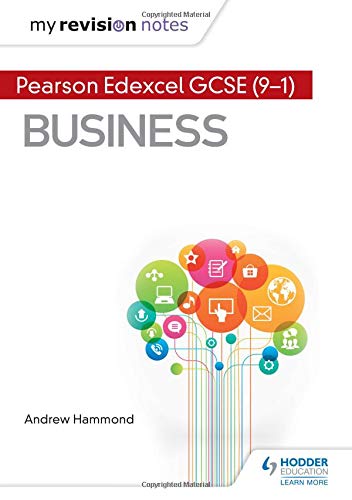 GCSE Business revision notes book cover with colorful graphic design.