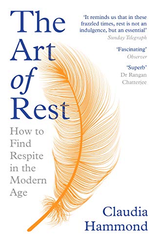 Book cover featuring a large orange feather illustration against a white background.