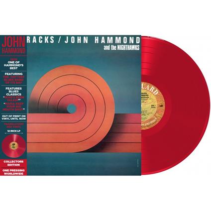 Red vinyl record of John Hammond and the Nighthawks’ “Hot Tracks.”