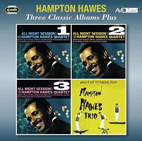 CD cover for Hampton Hawes' "Three Classic Albums Plus" featuring portraits.