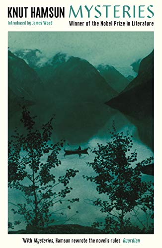 Book cover featuring a small boat on a dark lake surrounded by misty mountains.