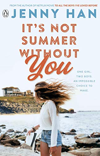 Book cover: girl with windswept hair on a rocky beach.