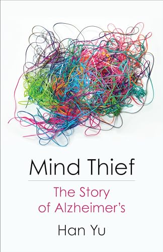 Book cover: tangled colorful threads forming a brain shape, title "Mind Thief.