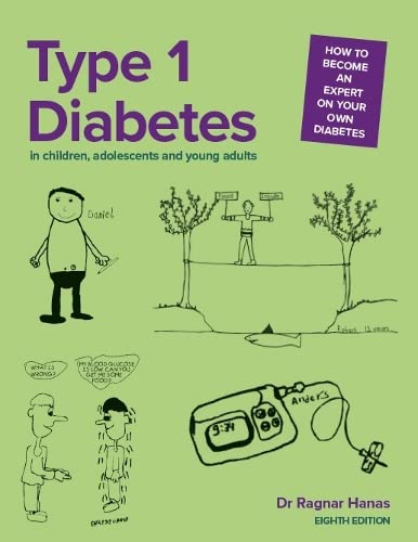 Book cover with cartoon illustrations about Type 1 Diabetes in young people.
