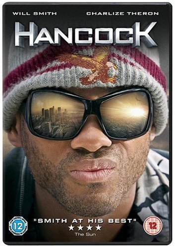 DVD cover for "Hancock" featuring Will Smith in sunglasses and a knit cap.