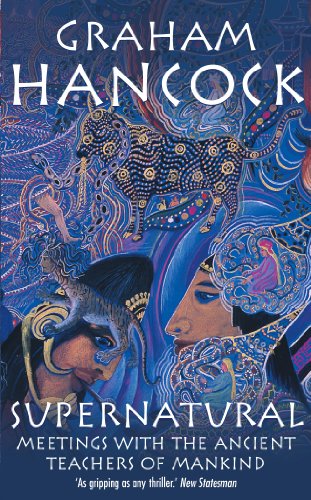 Book cover: "Supernatural" by Graham Hancock, with colorful, intricate artwork.