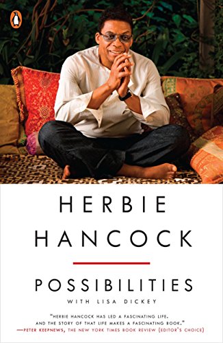 Book cover: Herbie Hancock’s “Possibilities” featuring a portrait of the musician.