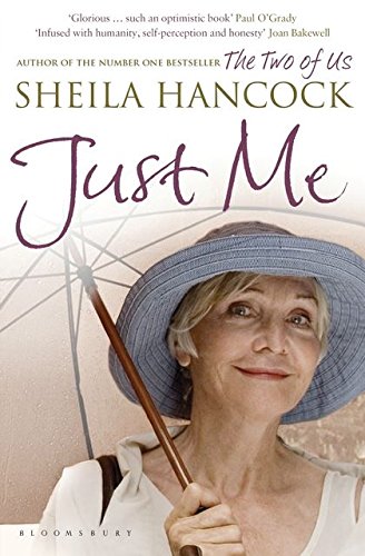 Book cover featuring a smiling older woman with a blue hat and umbrella.
