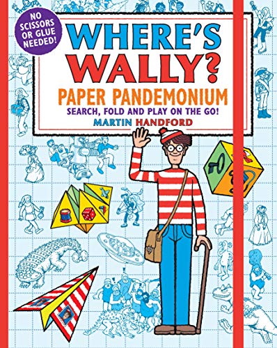 Where's Wally?" book cover with Wally waving, surrounded by colorful illustrations.