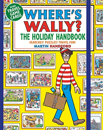 Where's Wally?" book cover with Wally in striped shirt and blue pants.