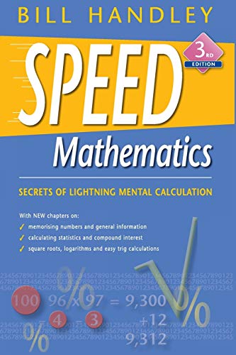 Book cover: "Speed Mathematics," 3rd edition, with numbers and calculations.