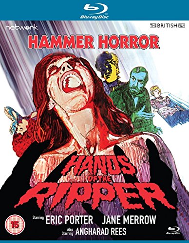 Blu-ray cover art featuring a screaming woman, silhouettes, and Hammer Horror movie title text.