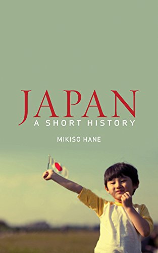 Book cover: "Japan: A Short History" with a boy holding a flag.