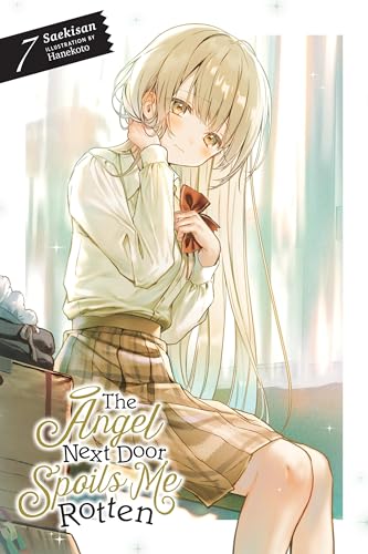 Anime-style illustration of a blonde girl with a red bow on a book cover.