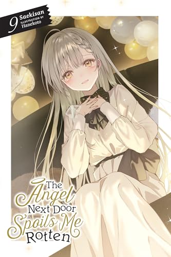 Light novel cover with a young woman with long blonde hair smiling.