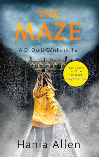 Book cover: woman in yellow coat facing a large, dark house.