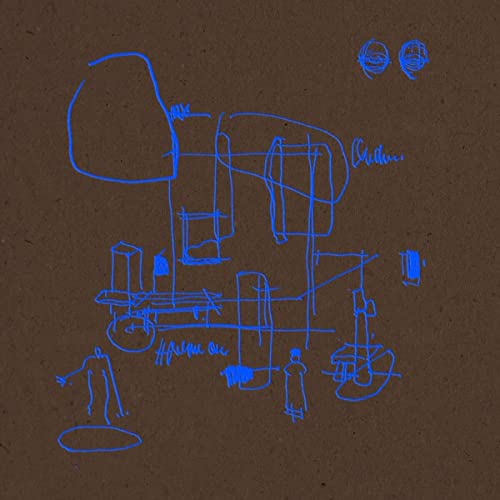 CD cover: abstract blue line drawing on a brown textured background.