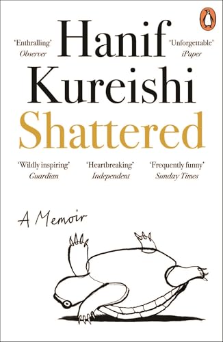 Book cover for “Shattered” by Hanif Kureishi, with a sketched animal.