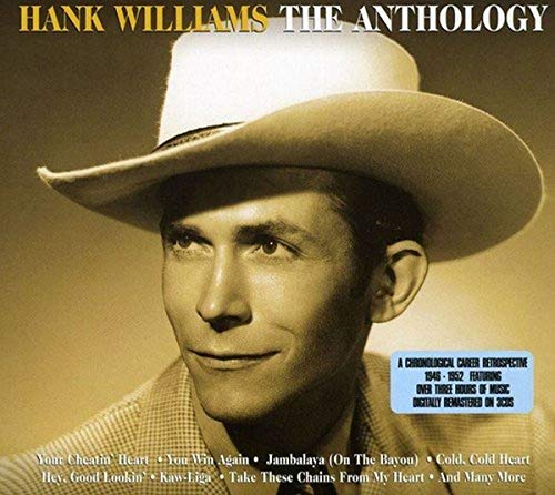 Hank Williams CD cover featuring a black and white portrait of the singer.