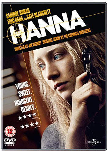 Hanna" DVD cover featuring Saoirse Ronan holding a gun, looking distressed.