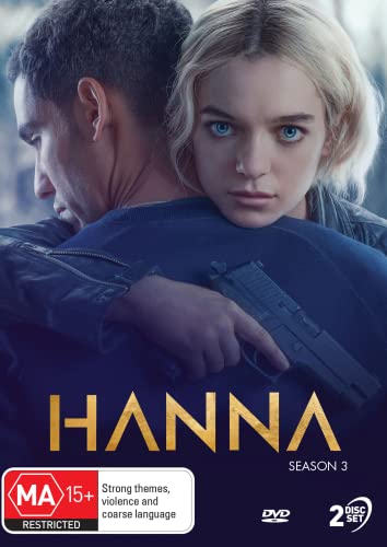 DVD cover for "Hanna" Season Three featuring two people and a gun.