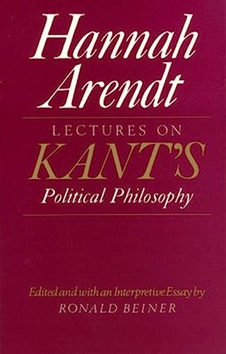 Book cover: "Lectures on Kants Political Philosophy" by Hannah Arendt.