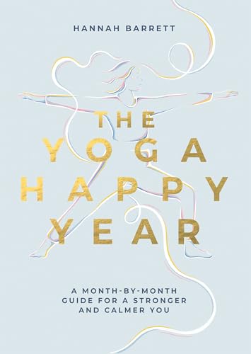 Book cover with gold lettering and a flowing silhouette of a yoga pose.
