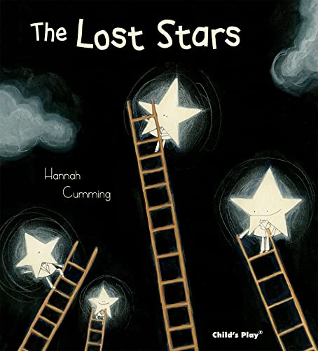 Book cover: stars climbing ladders against a dark, cloudy sky.