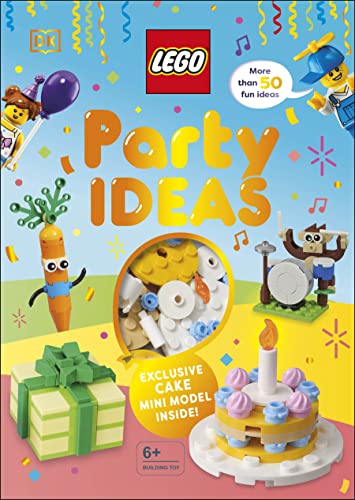 LEGO “Party Ideas” book cover with colorful building block characters and treats.