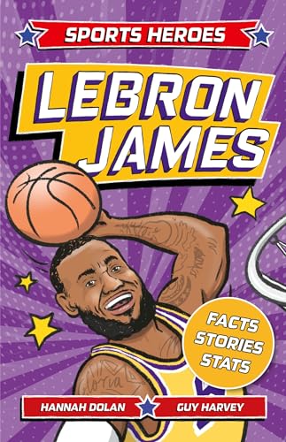 Book cover featuring an illustration of LeBron James holding a basketball against purple background.