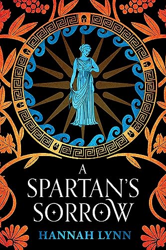 Book cover: woman in blue gown within a black and gold circular design.