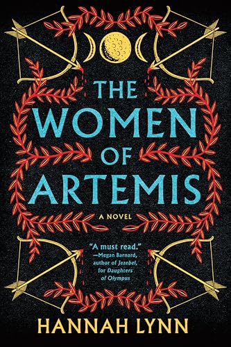 Book cover for “The Women of Artemis” with bows, arrows, and a crescent moon.