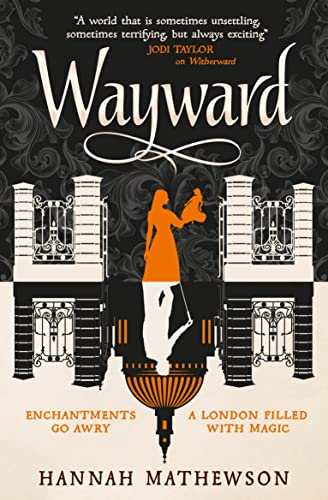 Book cover: "Wayward" with silhouette of figure before a grand building.