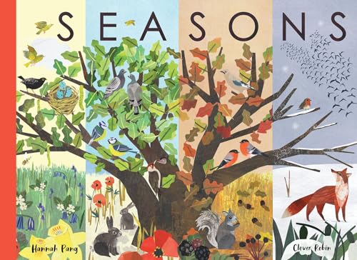 Book cover titled Seasons featuring a tree changing through the four seasons with animals.