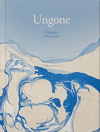 Book cover titled Ungone by Hannah Patterson with blue and cream abstract marbled patterns.