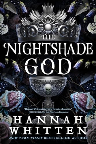 Book cover: ornate silver throne with skull, dark flowers, and title.