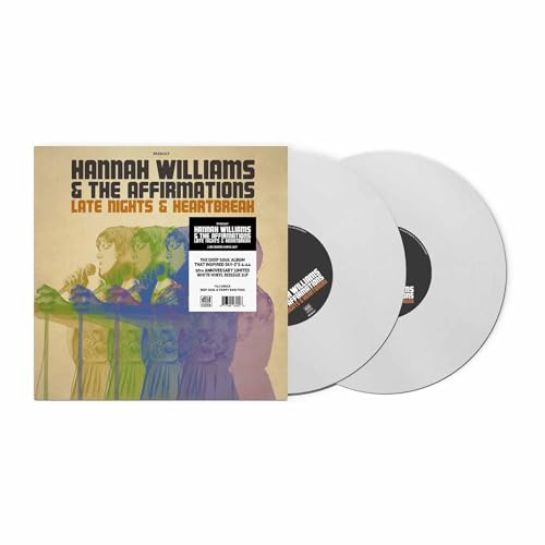 Vinyl album "Late Nights & Heartbreak" with white records and colorful cover art.