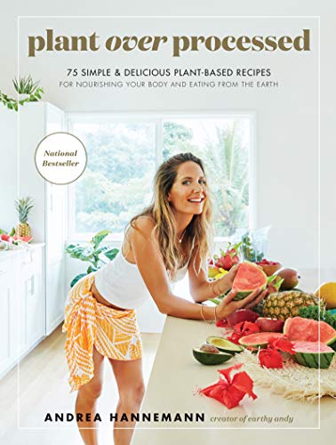 Cookbook cover featuring a woman with fruit in a bright kitchen.