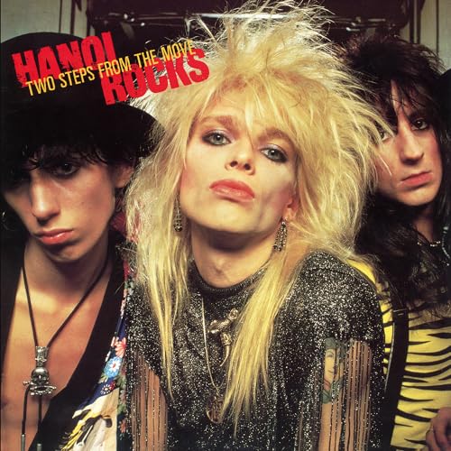 Hanoi Rocks album cover featuring a blonde musician and bandmates.