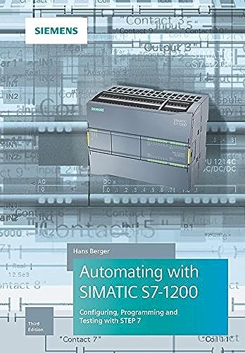Book cover featuring a Siemens SIMATIC S7-1200 PLC and technical diagrams.